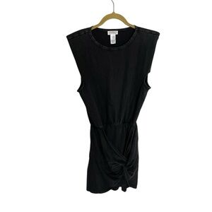 L Space Ruched Casual Black Dress